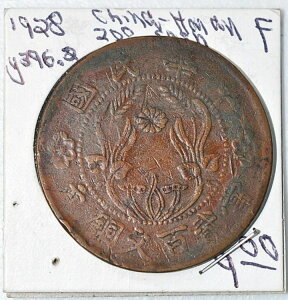 1928 CHINA HONAN Rare 200 CASH Y-396.1 1928�N�͓�ȓ�?�ϕ�?��42�|�đ�?