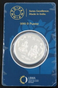 MMTC-PAMP 10グラム 999.9シルバー ラウンド ガネーシャ ラクシュミ - 密封認定 - INV #8