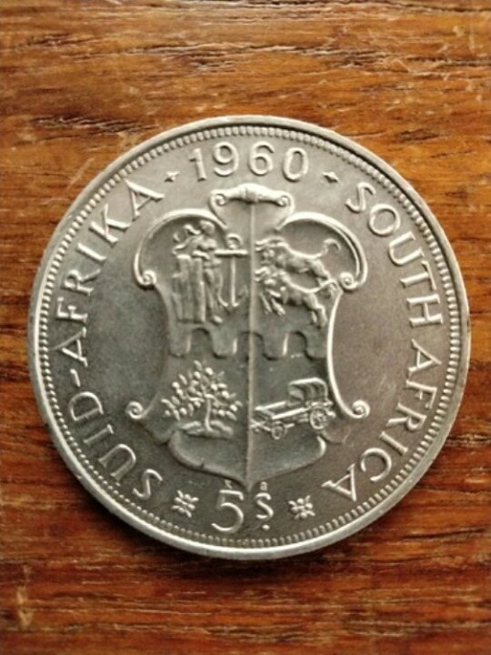 楽天市場】南アフリカ 1960 年 連邦 50 周年記念 5 シリング銀貨 (未 