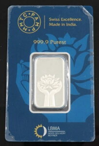 MMTC-PAMP 10グラム 999.9 シルバーバー ロータス - 密封認定 - INV #2