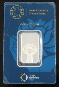 MMTC-PAMP 10グラム 999.9 シルバーバー ロータス - 密封認定 - INV #3