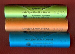 セルビア ユーゴスラビア 2023年発行 - 100枚 x 1 2 5ディナールまたは300枚のコイン 6ロール UNC