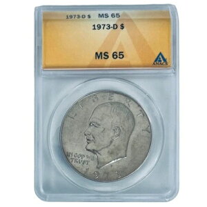 1973-D $1 �A�C�[���n���[ �h�� MS 65 ANACS �~���g �X�e�[�g �W�F���P�[�X �R�C��