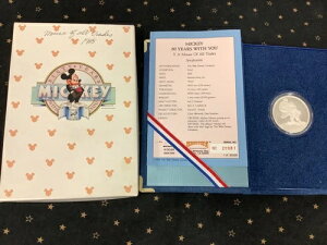 希少 1988年 ディズニー ミッキー 60周年記念 何でも屋のネズミ 0.999 銀貨 1オンス