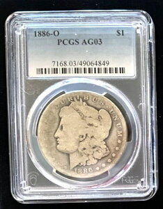 ? 1886-O �����K�� �V���o�[ �_���[ PCGS AG03 �Z�~���A�O���[�h �R�C�� 90% �V���o�[