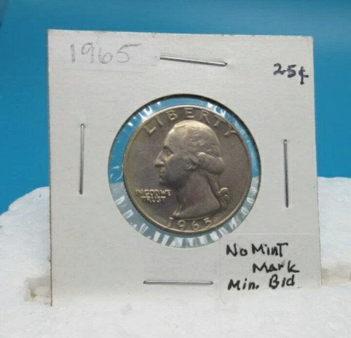 楽天市場】希少なミントマークなし 1965年ワシントン25セントコイン 