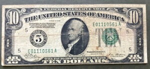 1928N 10h FRN [] b`h []  [] S[h/rbO5V[ [] SN# E 01110561 A