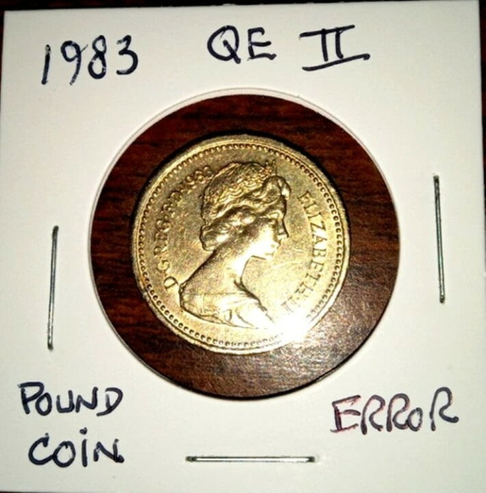 楽天市場】希少な 1983 年イギリス 1 ポンド硬貨 - DECUS ET TUTAMEN 