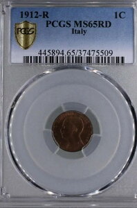 1912N R C^A 1 CentesimoAPCGS 65 RDAbhADǓtB
