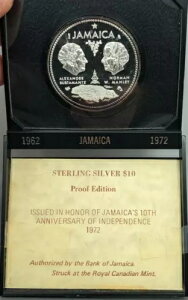 1972�N �W���}�C�J 10�h�� �X�^�[�����O�V���o�[ �v���[�t�ŃR�C�� �`�Ɨ�10���N�L�O