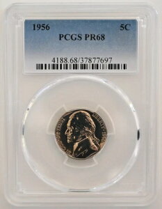 PR68 1956NWFt@[\jbP PCGSO[h US 5C v[t P-MINT EXACT RC1