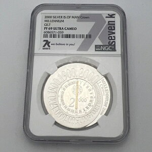 2000年 シルバー IS OF MAN クラウン ギルト ミレニアム NGC PF 69 ウルトラカメオ