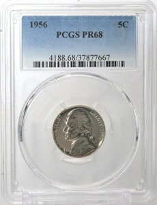 PR68 1956NWFt@[\jbP PCGSO[h US 5C v[t P-MINT EXACT RC1