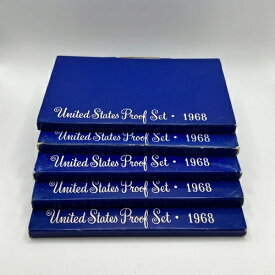 1968年 "S" 米国造幣局 プルーフ（コイン5枚）セット 40% シルバー ケネディ *ブルーボックス* - 5枚セット