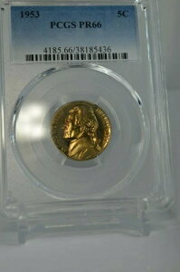 PR66 1953�N �W�F�t�@�[�\�� �j�b�P�� PCGS �O���[�h 5�Z���g �v���[�t �󏭃R�C�� ������ PR 66