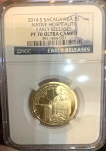 2014 S $1 �T�J�K�E�B�A NGC PF 70 (�v���[�t 70) �ō��O���[�h ���������[�X