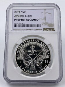 2019-P �v���[�t $1 �A�����J�����M�I�� 100���N�L�O NGC PF69 �E���g���J���I