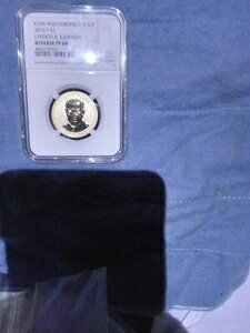 2015-P 裏面 PF68 リンドン・B・ジョンソン 1ドル硬貨と年代記 NGC