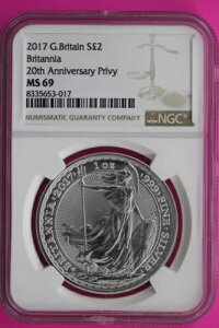 2017 MS 69 �C�M���X ?2 �u���^�j�A 20���N�L�O �v���C�x�[�g NGC �O���[�f�b�h �X���u 749