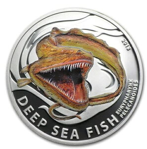 2013年 ピトケアン カラー プルーフ 1/2オンス シルバー $2 ユーリファリンクス 深海魚 & COA