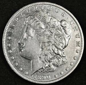 1890年代のモルガン銀貨。プルーフ状のAU。186459