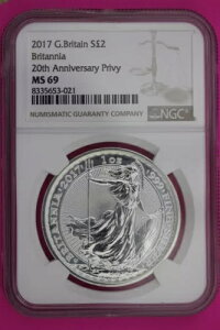 2017 MS 69 �C�M���X ?2 �u���^�j�A 20���N�L�O �v���C�x�[�g NGC �O���[�h1167