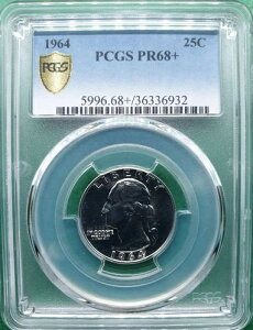1964年 アメリカ リバティ 25セント シルバー PCGS PR68+