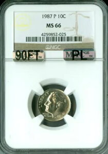1987�N P ���[�Y�x���g �_�C�� NGC MS66 MAC 90�t�B�[�g PL �� ���[�|�b�v $400 IN FT *