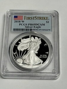 2018-W PCGS PR69DCAM t@[XgXgCN AJ Vo[ C[O hA$1 ASE tbO
