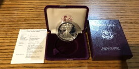 1989年 南米 シルバー イーグル プルーフ コイン 箱付き オリジナル政府パッケージ & COA