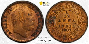 1907�N �J���J�b�^ �C�M���X�̃C���h 1/12 �A���i PCGS MS64 RB �_�C�N���b�N������ 2420