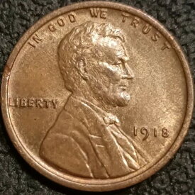 1918年 P ミントマークなし リンカーン ウィート セント ペニー 1セント BU BN 未使用 P2457