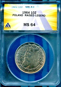 1964�N �|�[�����h 10Z ���M�F�E�H��w�n��600���N�L�O MS 64 ANACS # 7830214 + �{�[�i�X