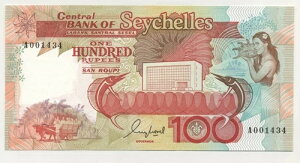 セイシェル 100 ルピー ND 1989 ピック 35 UNC 未流通紙幣 A001---