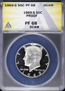 1969-S 50Zg v[t PlfB n[th ANACS PF 68 DCAM | Deep Cameo PR