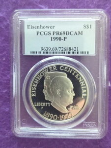 1990 P PCGS PR 69 DCAM AC[n[ 1h $1 Be[W Xu