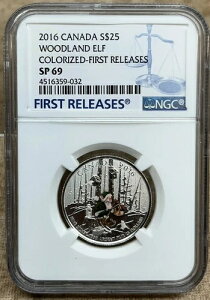 �J�i�_ 2016 S$25 NGC SP 69 �J���[���C�Y �t�@�[�X�g�����[�X �E�b�h�����h�G���t