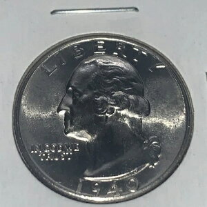 1940年ワシントン・クォーター硬貨 ~ 明るい白色で未流通!INV#2
