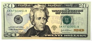 新品 未流通 20ドル紙幣 シリーズ2004A ONE NOTE