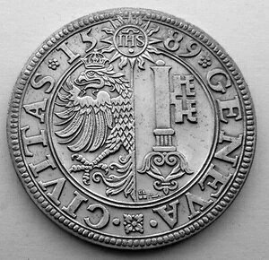 �X�C�X �W���l�[�u CIVITAS 1589 1 THALER 1972 ���_�� 41.8mm ���Ɋ󏭁BBB1