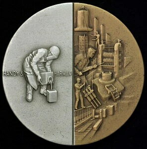1967年 ハンディ&ハーマン 100周年記念メダル スターリングシルバー&ブロンズ 56mm
