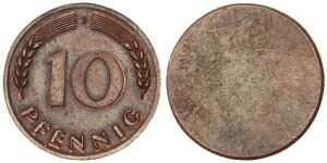 Frg 10 Pfennig (1949) J �v���[�u / �Ҍ� Der Wertseite IN �� XF 124026