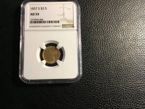 1857-S 2 1/2 oeB NGC AU 53