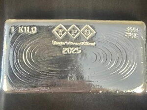 1�L��999�t�@�C���V���o�[�n���h�|�A�[�h�o�[�AYeager's Poured Silver���A2025�N��
