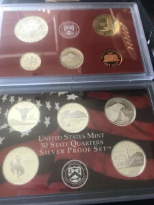 アメリカ 2007S シルバー プルーフ (14枚セット) 1セント、5セント、10セント、5x25セント、50セント、5xドル