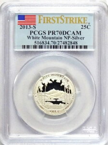 2013-S シルバー ワシントン クォーター ファーストストライク ATB ホワイトマウンテン NP PCGS PR70DCAM