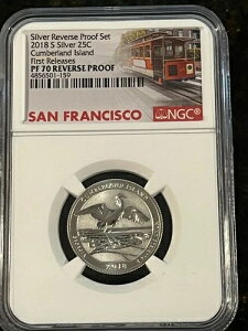 2018-S �V���o�[ �J���o�[�����h Isl 25C NP Qtr REV PF 70 NGC FR �g�����[���x�� POP-1697/0