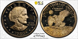 1980N Sv[t SBA $1 X[UEBEA\j[ h PCGS PR67DCAM S[hV[hgD[r[