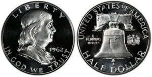 PCGS-PR-67 1962-P*CAM* �t�����N���� �v���[�t �n�[�t�_���[ �J���I - ��������