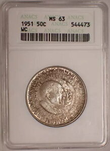 1951�N�� ���V���g�� �J�[�o�[ �n�[�t ANACS MS63 Gen 5 �I�[���h�z���_�[ �X���[�� �z���C�g �\�[�v�o�[